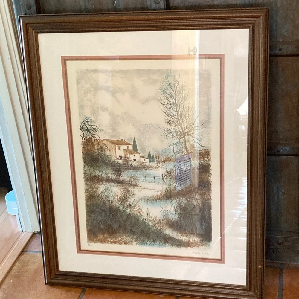 Framed Landscape Art Print by Pierre Mas  33”  X 27”